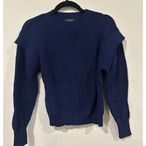 Forte Cashmere Women Ruffle Trim Balloon Sleeve Sweater Size XS 2549